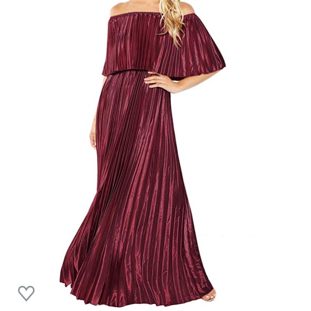 Pleated Retro Maxi Dress